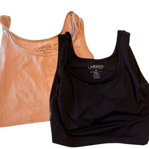 Larken Nursing Tank Tops Size Medium (Black & Beige) Bundle